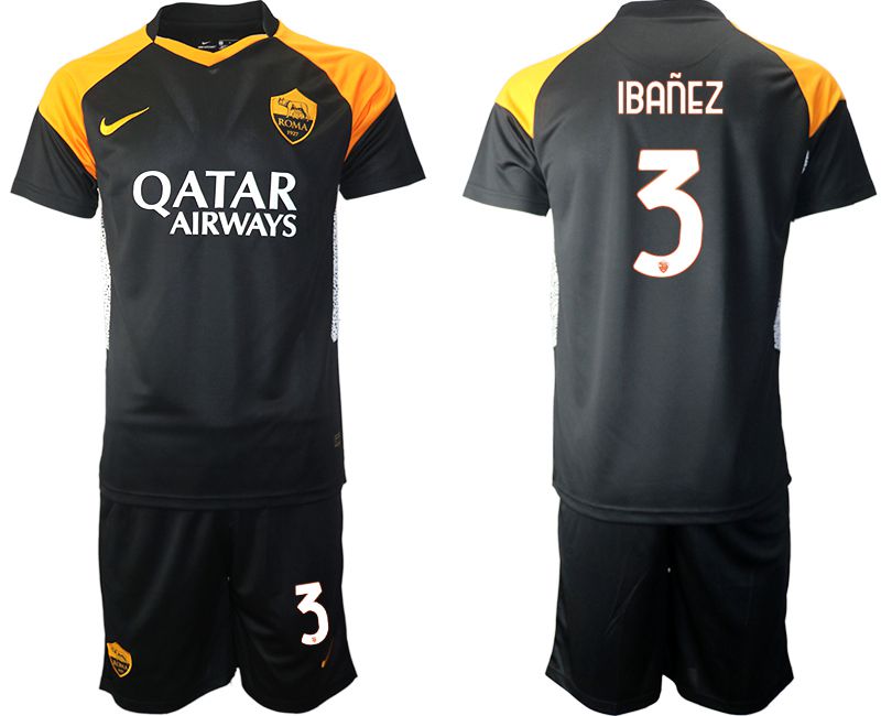 Men 2020-2021 club Rome away #3 black Soccer Jerseys->rome jersey->Soccer Club Jersey